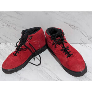 Tretorn Women's Red Suede Lace-Up Almond Toe Ankle Boots Size 8